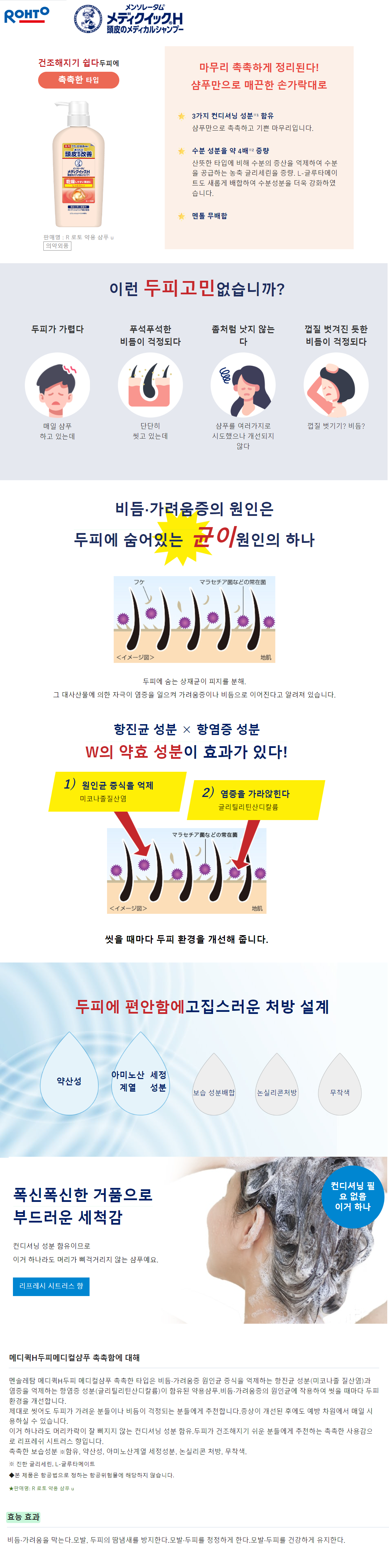 메디퀵 H두피메디컬 샴푸 펌프형 320ml