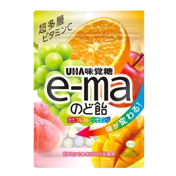 UHA 미각당 e-ma 목캔디 다채로운 과일 체인지 50g