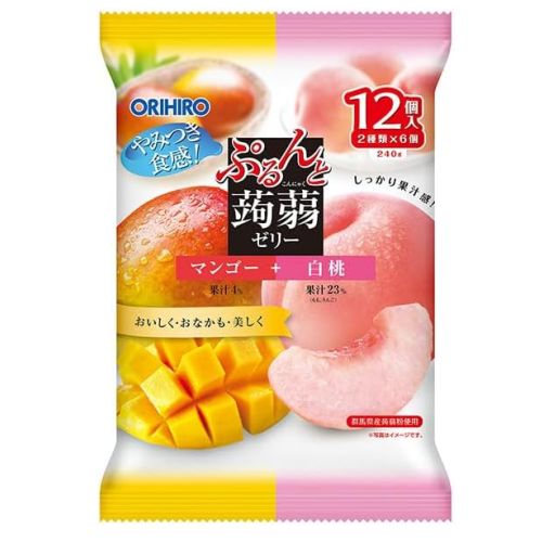 오리히로 곤약젤리 파우치 망고 백도 12개입