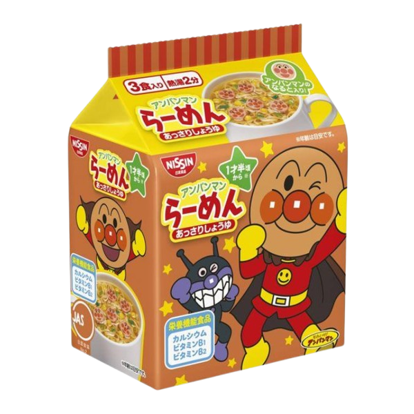 닛신 호빵맨 라면 담담한 간장맛 3개입