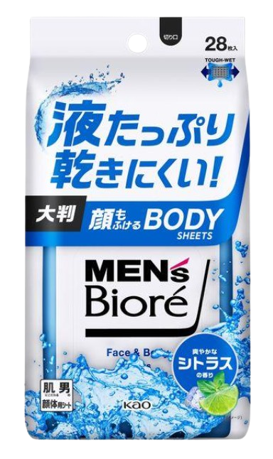 비오레 맨즈 바디시트 산틋한 시트러스향 28매입