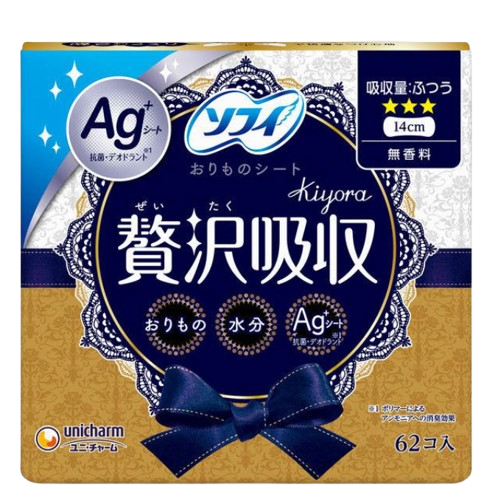 소피 키요라 팬티라이너 Ag 무향료 14cm 62매입