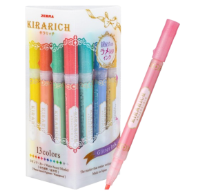 제브라 키라리치 반짝이 형광펜 13색 세트