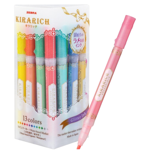 제브라 키라리치 반짝이 형광펜 13색 세트