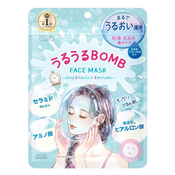 KOSE 클리어턴 윤기나는 BOMB 마스크팩 7매입
