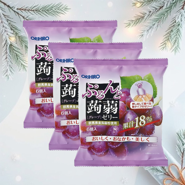 일본 오리히로 곤약젤리 포도 3개 세트