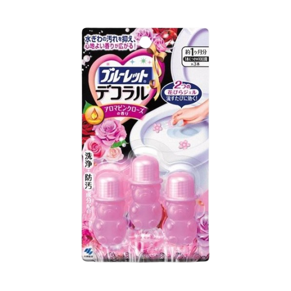 블루렛데코 변기용 방향제(아로마 핑크 로즈 향) 3개 세트