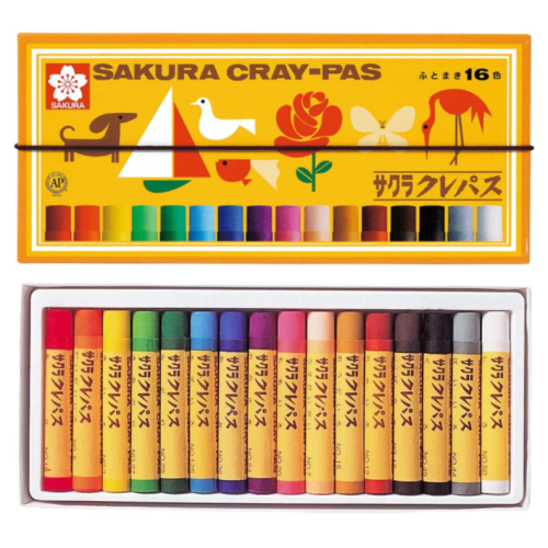 사쿠라 고무밴드부착 크레파스 16색 LP16R