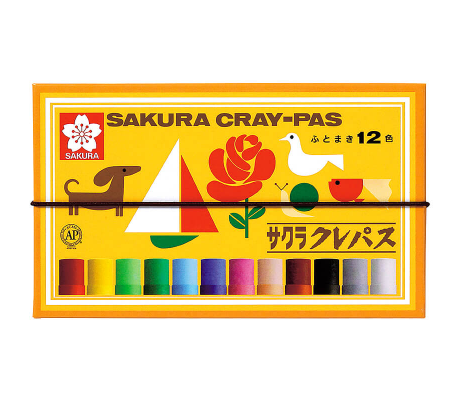 사쿠라 고무밴드부착 크레파스 12색 LP12R
