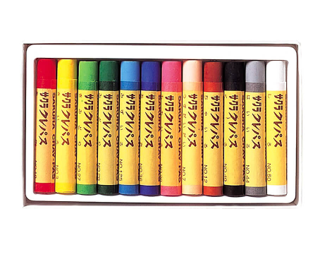 사쿠라 고무밴드부착 크레파스 12색 LP12R