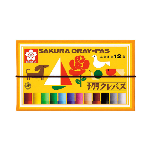 사쿠라 고무밴드부착 크레파스 12색 LP12R