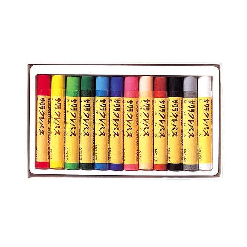 사쿠라 고무밴드부착 크레파스 12색 LP12R