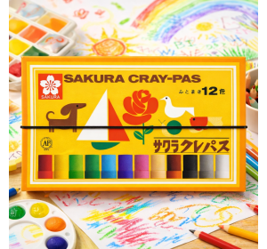 사쿠라 고무밴드부착 크레파스 12색 LP12R