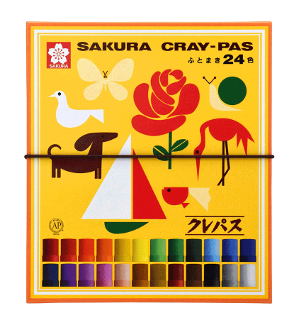 사쿠라 고무밴드부착 크레파스 24색 LP24R