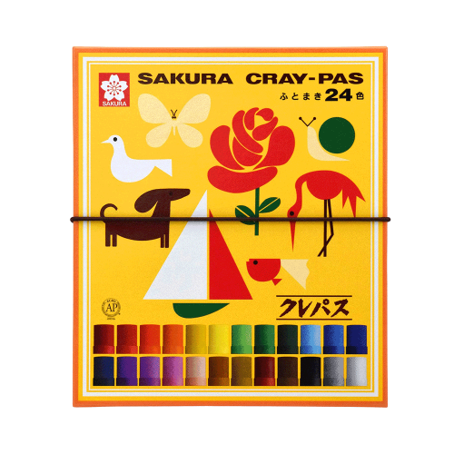 사쿠라 고무밴드부착 크레파스 24색 LP24R