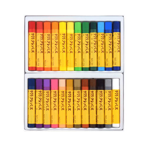 사쿠라 고무밴드부착 크레파스 24색 LP24R