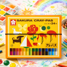 사쿠라 고무밴드부착 크레파스 24색 LP24R