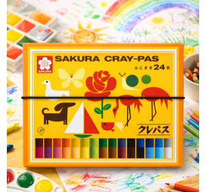 사쿠라 고무밴드부착 크레파스 24색 LP24R
