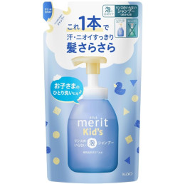카오 메리트 키즈 린스가 필요 없는 거품 샴푸 리필 270ml