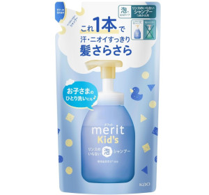 카오 메리트 키즈 린스가 필요 없는 거품 샴푸 리필 270ml