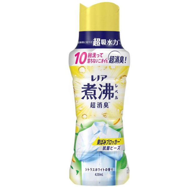 레노아 향균 비즈 섬유유연제 시트러스 화이트향 본체 420ml